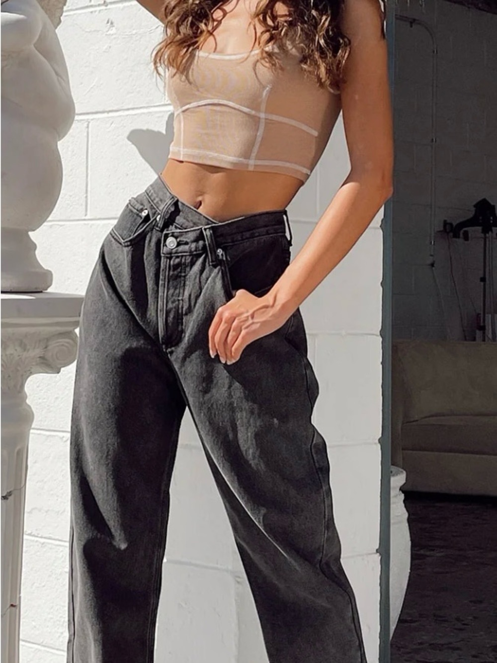 Princess Polly Holly Asymmetric Straight Leg Jean